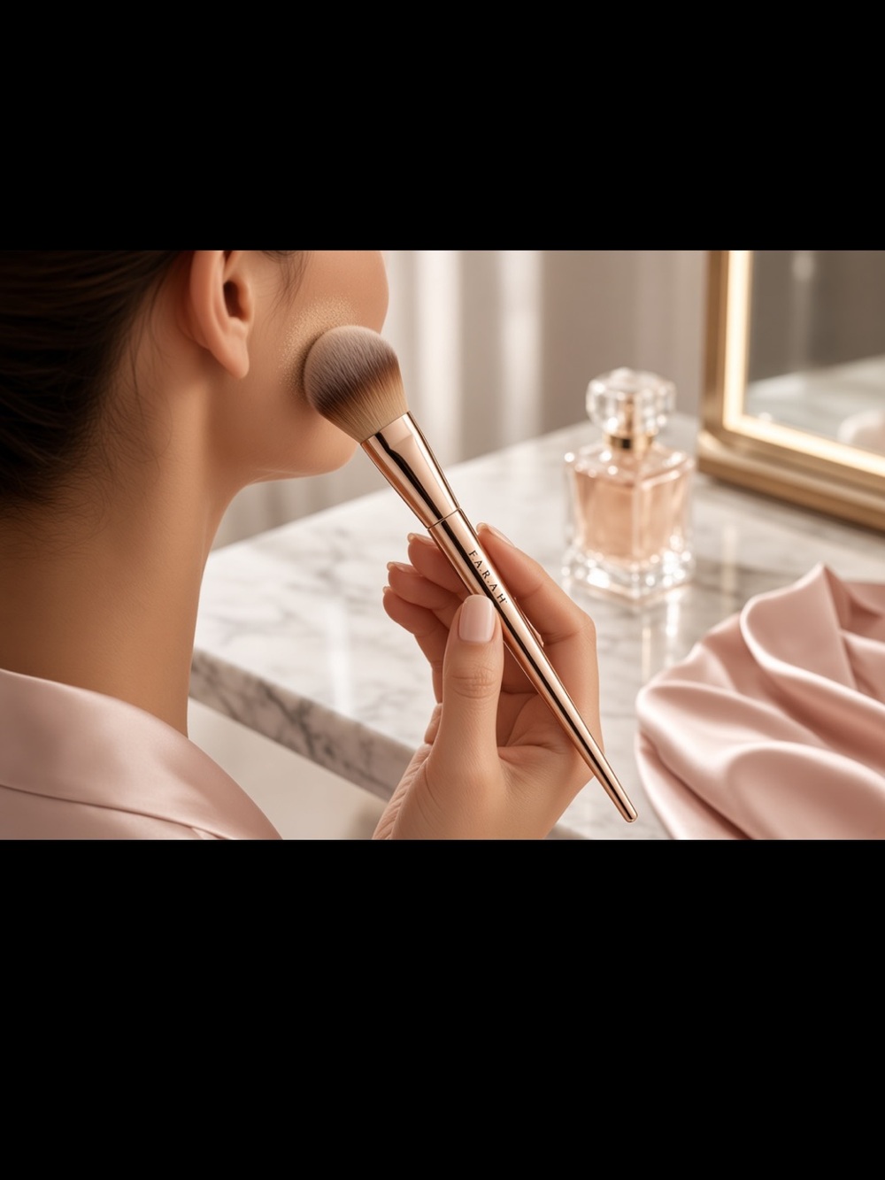 New # F.A.R.A.H Pressed Powder 620F Makeup Brush Vegan